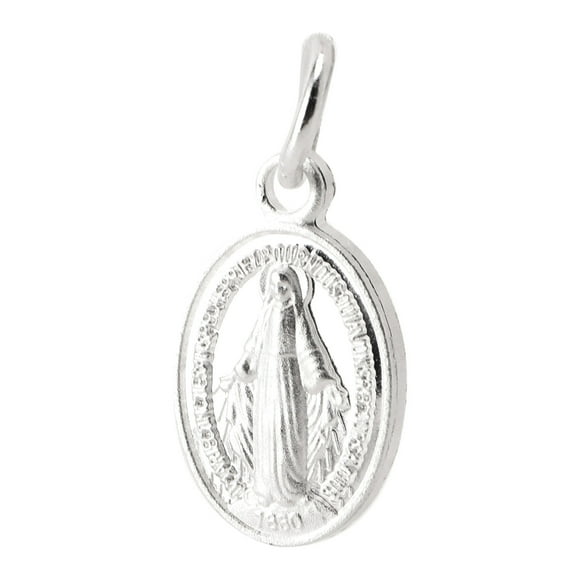 Miraculous Medal, Double Sided Virgin Mary Medal 925 Sterling Silver For Men