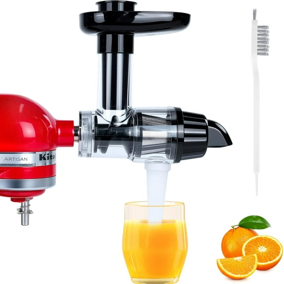 Masticating Juicer Attachment Compatible with KitchenAid Stand Mixers, Cold Press Juicer Attachment with Clean Brush