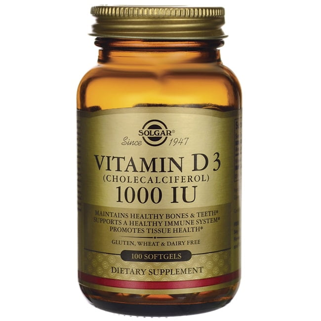 Solgar Vitamin D3 (Cholecalciferol) 1000 Iu 1,000 Iu 100 Sgels
