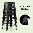 thumbnail image 4 of Juego de 4 taburetes de bar COSTWAY, apilables, de metal negro, de 24 pulgadas, 4 of 9