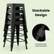 thumbnail image 4 of Juego de 4 taburetes de bar COSTWAY, apilables, de metal negro, de 24 pulgadas, 4 of 9