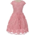 thumbnail image 2 of Big Girls' Cap Sleeve Lace Floral Overlay Sash Flowers Flower Girl Dress Rose 8 (J20KS66), 2 of 4