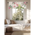 thumbnail image 3 of Kitchen Valances for Window, Blossom Flower Flamingo Cactus Light Filtering Rod Pocket Valance Curtain, Peony Tropical Plants on Flax Short Curtains Window Topper for Bedroom Living Room 42x12in, 3 of 9