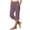Purple pants fou women #0, variant on TtopsQueen Womens Summer Linen Capri Pants, High Elastic Waist Relaxed Cropped Trousers, Side Hem Button Slit Design Casual Walking Pants with Pockets Army Green,L