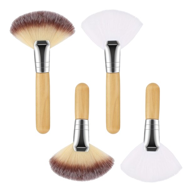 4 brochas de maquillaje faciales con mango de madera para mujer, cerdas suaves y esponjosas, aplicador de arcilla y barro facial, herramientas de belleza.