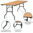thumbnail image 3 of Flash Furniture Gael 8-Foot Rectangular Wood Folding Banquet Table with Clear Coated Finished Top, 3 of 11