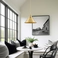 thumbnail image 3 of Kira Home Romine 12" Modern Gold Pendant Light with Cone Metal Shade, Mid-Century Gold Hanging Light, Cool Brass Finish, 3 of 8