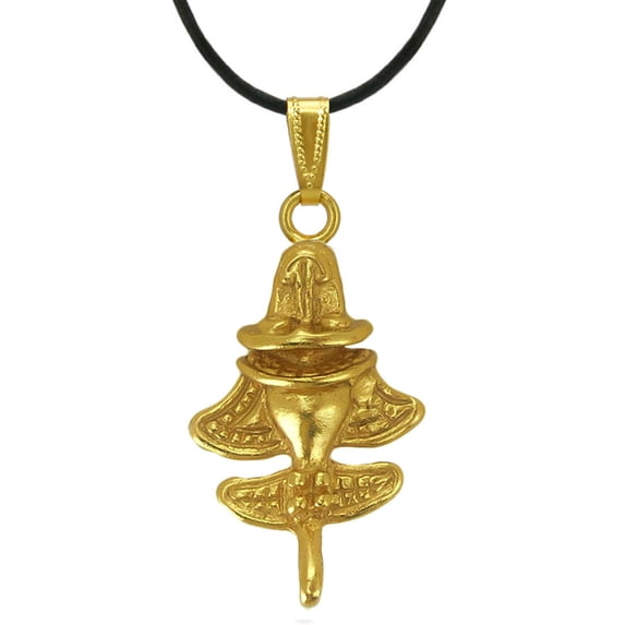 Across The Puddle, 24k Gold Plated Ancient Golden Jet-8 Necklace | Pre-Columbian Quimbaya Pin | Ancient Astronauts | Original Golden Jets Collection