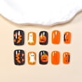 thumbnail image 3 of ONLYEOR Halloween Short Square Press On Nails, Funny Ghost & Pumpkin with Glitter, Reusable Fake Nails for Cute Spooky Style, 3 of 6