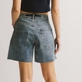 thumbnail image 5 of Shorts for Women Drawstring Bud Elastic Waist Slit Washed Denim Casual Street Shorts, 5 of 6