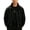 Black, variant on Men's Stand Collar Full Zip Jacket For Fall Winter Loose Long Sleeve Coat With Flap Pockets Elastic Cuffs Black M