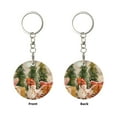 thumbnail image 2 of Naloa Holiday Christmas Stars Print Round Keychain Keychain Key Ring, Key Tag, Key Chain Bulk for Gift Accessories (Round), 2 of 7