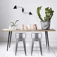thumbnail image 4 of Leejay Gray 24 inch Low Back Counter Height Metal Barstool, Set of 2, 4 of 5