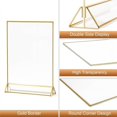 thumbnail image 2 of Paquete de 4 portacarteles de acrílico con marco de fotos dorado de 8,5 x 11, letreros de boda, números de mesa, portamenús, 2 of 5