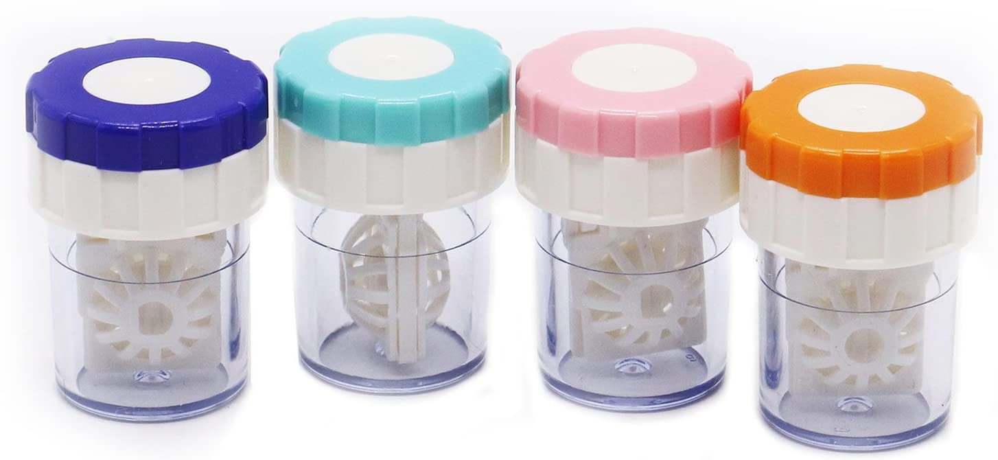 4Pcs Manually Contact Lens Washer Cleaner Plastic Lens Cleaner Case