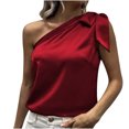 thumbnail image 2 of OKBOP Long Sleeve Scrub Tops Women,Fashion Summer Sleeveless Bandage Solid Color Casual Sexy Womens Blouses T Shirt Dress, 2 of 8