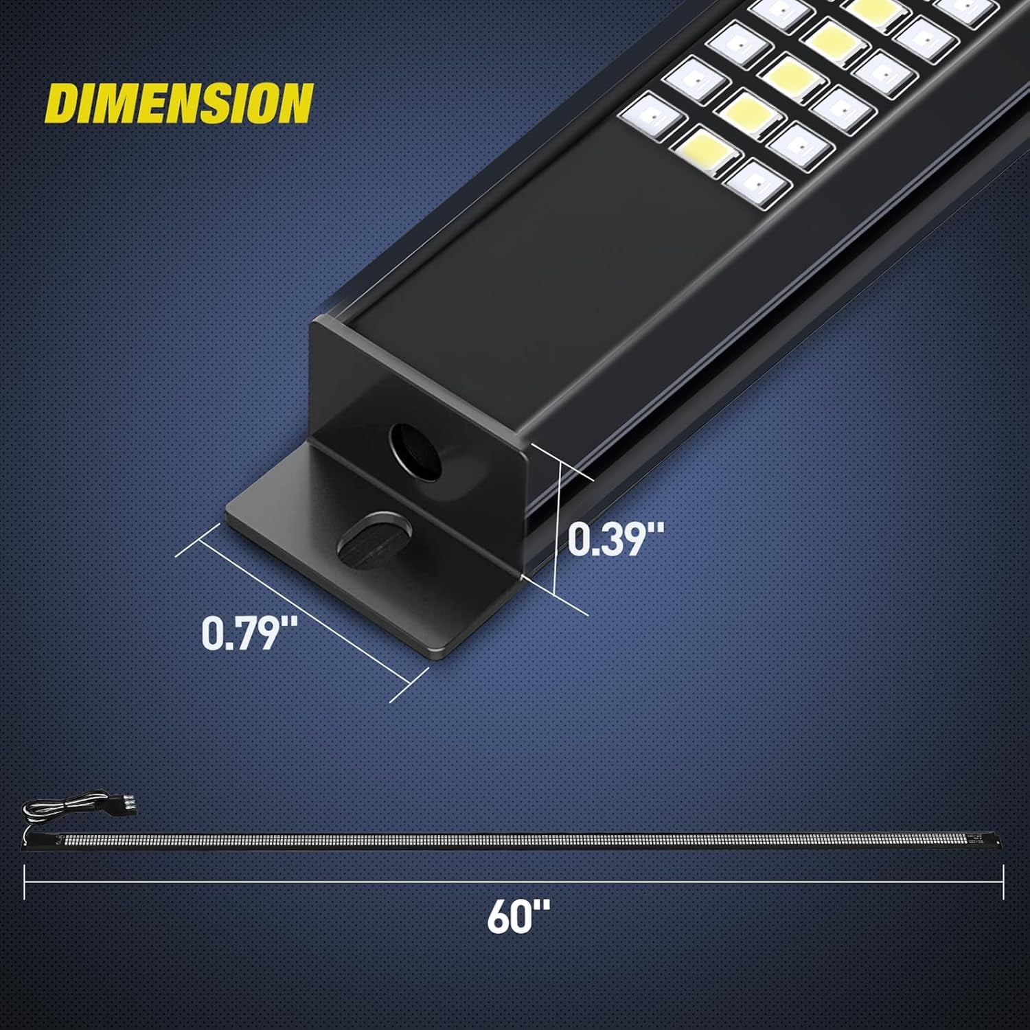 Nilight Truck Tailgate Light Strip 60" Aluminum FrameTriple Row Light Bar 1200 LED w/ Red Running Brake White Reverse Light Red Sequential Turn Signal