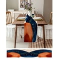 thumbnail image 3 of Ldtrchee Navy Blue Burnt Orange Table Runner 72 Inches, Boho Artwork Geometric Modern Bed Runner Dresser Scarves Tabletop for Indoor Outdoor Parties/Ceremony/Banquet, 18" x 72", 3 of 8