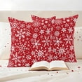 thumbnail image 3 of Christmas Red Outdoor Waterproof Pillow Covers, Winter Snowflakes Xmas New Year Decorative Square Throw Pillowcase Sofa Cushion Sham for Patio/Couch/Chair, 24"x24" 2 Pack, 3 of 8