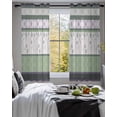 thumbnail image 3 of Green Stripes Abstract Sheer Curtains 54 Inch Length 2 Panels Set for Living Room/Bedroom, Geometric Spring Flowers Rustic Kitchen Curtains Grommet Semi-Sheer Curtains Window Treatments 42"x54"x2, 3 of 7