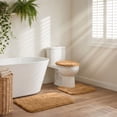 thumbnail image 6 of 3 Piece Solid Color Bath Mat Set - Universal Soft Water Absorbent Toilet Rugs, Thick Non Slip Machine Washable Floor Carpets, Quick Dry Modern Bathroom Decor(Brown), 6 of 8
