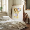 thumbnail image 3 of Lion, Jungle Animals, Safari Animals, Bubble Gum, Purple Flowers, Gender Neutral Nursery - Illustration Animal Watercolor Whimsical Floral Wildlife Unframed Wall Art Print 30 x 40 inches, 3 of 13