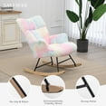 thumbnail image 3 of Nursery Rocking Chair, Upholstered Glider Rocker with High Backrest, Comfortable Stylish Accent Armchair with Padded Seat for Living Rooms, Bedrooms, Offices, 3 of 7