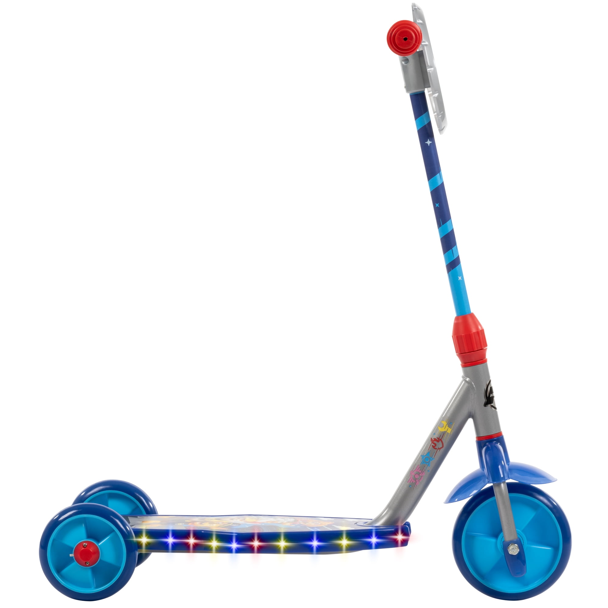 Trottinette Préscolaire a 3-roues la Pat' Patrouille de Huffy avec lumières LED, Bleu 3 ans et plus