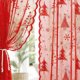 thumbnail image 5 of Decoraciones navideñas, adornos navideños, exquisitas cortinas navideñas de poliéster para ventanas. Decora tu ventana con un toque festivo y festivo., 5 of 6