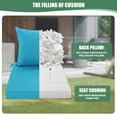 thumbnail image 6 of Ottowood Outdoor Deep Seat Cushions Set of 2, 22x22x3 Water-Repellent Patio Cushions, Teal, 6 of 8