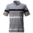thumbnail image 3 of Afdoent Mens Polo Shirts Men's Summer Lapel Short Sleeve Shirt Color Block Fashion Casual Business Large Sized Breathable Beach Vacation Shirts For Men, 3 of 5