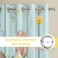 thumbnail image 6 of Turquoise Easter Kitchen Curtains Window Panels, Spring Easter Bunny Eggs Floral Wooden Insulated Window Treatment Curtain, Grommet Curtains for Bedroom/Living Room/Bathroom, 2 Piece 27.5"Wx39"L, 6 of 8