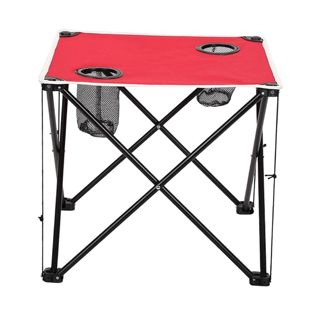 Mesa plegable para acampar de 19 "x 19" para 1 a 2 personas para picnics y cenas al aire libre rojo