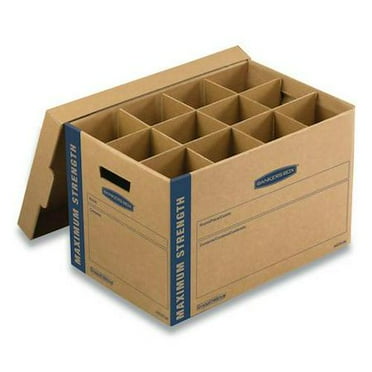 Bankers Box SmoothMove Kitchen Moving Kit, Med, HSC, 18.5x12.25x12, Brn Kraft/Blue