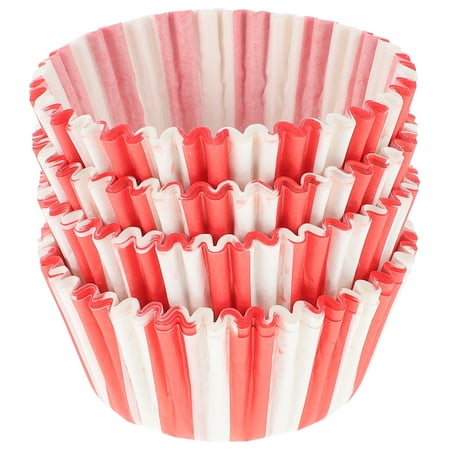 

Cups Baking Cupcake Liners Paper Muffin Cup Cake Wrappers Party Holders Red White Stripes Grease Size Mini Print Proof