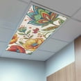 thumbnail image 2 of 2 Pack Bohemia Flowers Fluorescent Light Covers for Ceiling Lights Color Vintage Pesley Floral Leaf Plant Pattern Magnetic Ceiling Light Covers Overhead Light Filters for Office Classroom Home, 2 of 9