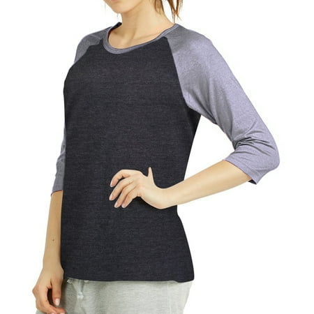 Sofra/Cottonbell Women Jersey Raglan 3/4 Sleeve Baseball Tee Shirts Top price history on PriceWatchPro