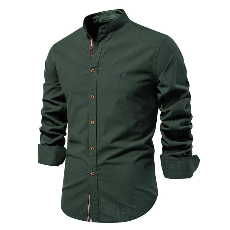 WREESH Men's Dress Button Down Shirts Fashion Casual Solid Color Long Sleeve Turndown Collar Shirts Olive Green - Walmart.com WREESH Men's Dress Button Down Shirts Fashion Casual Solid Color Long Sleeve Turndown Collar Shirts Olive Green - Walmart.com