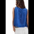 thumbnail image 2 of Blusas de Verano Bohemias con Lazo Frontal para Mujer, Blusas Playeras de Encaje con Botones, Sin Mangas, de de , Y2k 2025, Azul L, 2 of 6