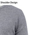 thumbnail image 4 of Mens V Neck Sweater Casual Cable Knit Slim Fit Pullover Long Sleeve Fall Winter Fake Two Piece Sweaters (M, Dark Gray), 4 of 7