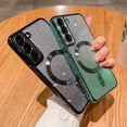 thumbnail image 5 of Electroplating Gradient Glitter Phone case with Magnetic Suction Function, Simple but not Too Cute, for Samsung Galaxy S23 S22 S21 S20 Ultra Plus Note20 Note10 Phone Case (Dark Blue,S21), 5 of 8