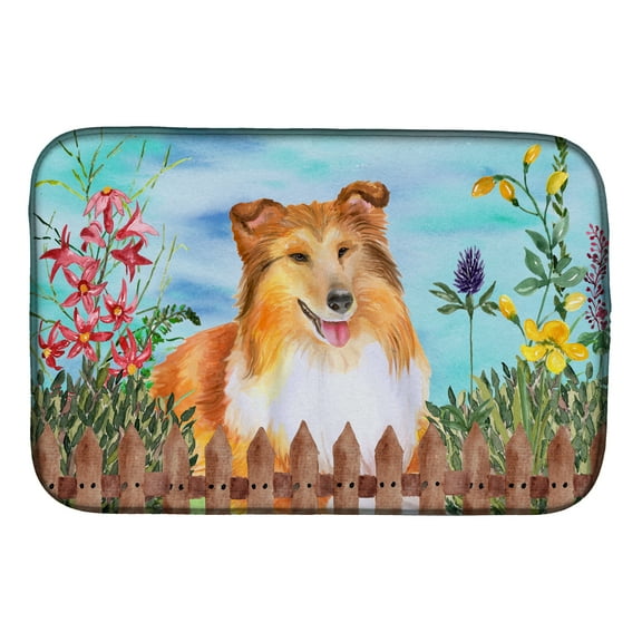 Sheltie Spring Dish Drying Mat
