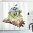 thumbnail image 1 of Once Upon a Time Shower Curtain, Surreal Magic World in Fantasy Book Fairy Tale Style Castle Illustration, Fabric Bathroom Set with Hooks, 69W X 70L Inches, Multicolor, by Ambesonne, 1 of 3