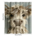 thumbnail image 3 of AuroraX Fabric Shower Curtains 72" x 72" Cute Embroidery Highland Cow Bath Curtain Mildew Resistant Boho Abstract Neutral Bathtub Cortinas for Bathroom Decor, 3 of 6