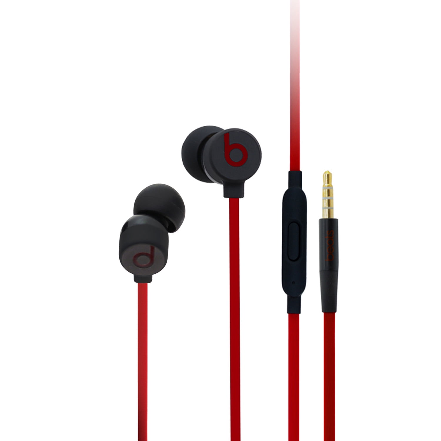 Restored Beats by Dr. Dre Beats urBeats 3 Earphones with Linein Mic Wired Jack Noise Isolating, Black/Red (Refurbished) Walmart.com