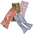 thumbnail image 5 of LYMAYTER Baby Girls Flare Pants Toddler Elastic Waist Stretch Trousers Kids Solid Color Yoga Bottoms Pants for 1-10 Years, 5 of 9