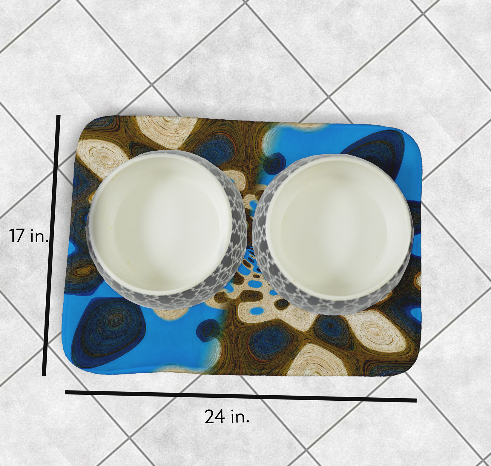 Simply Daisy Retro Reflection Pet Feeding Mat for Dogs and Cats