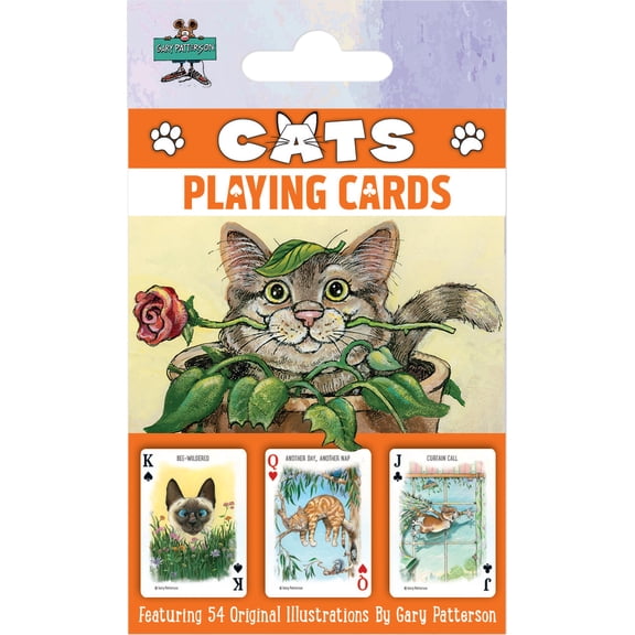 MasterPieces Cats Playing Cards - 54 Card Deck for Adults with Exclusive Cat Designs