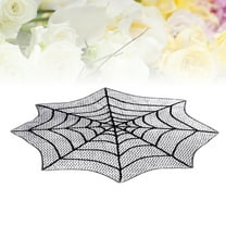 FRCOLOR Black Tablecloth Round Printed Lace for Dining and Outdoor Tables