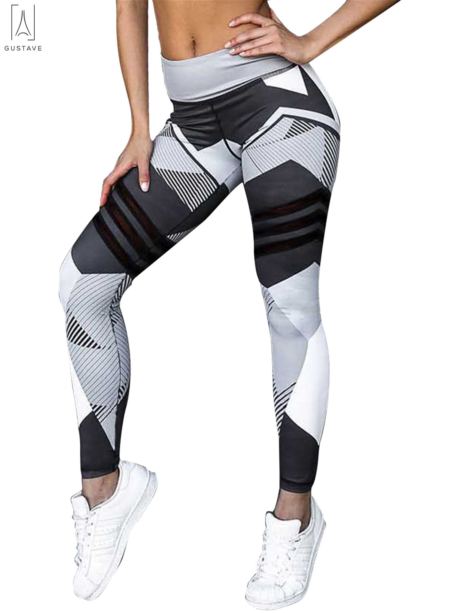 Womens 3D Print Yoga Pants Fashion Fitness Leggings Gym Anti-Cellulite Trousers 